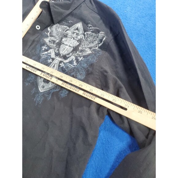 Helix Black Long Sleeve Button Up Embroider Shirt Men's Size XXL - Picture 8 of 14